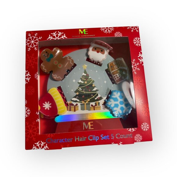 Modern Expressions Character Hair Clip Set – Holiday Edition (5 Count) - Picture 1 of 2
